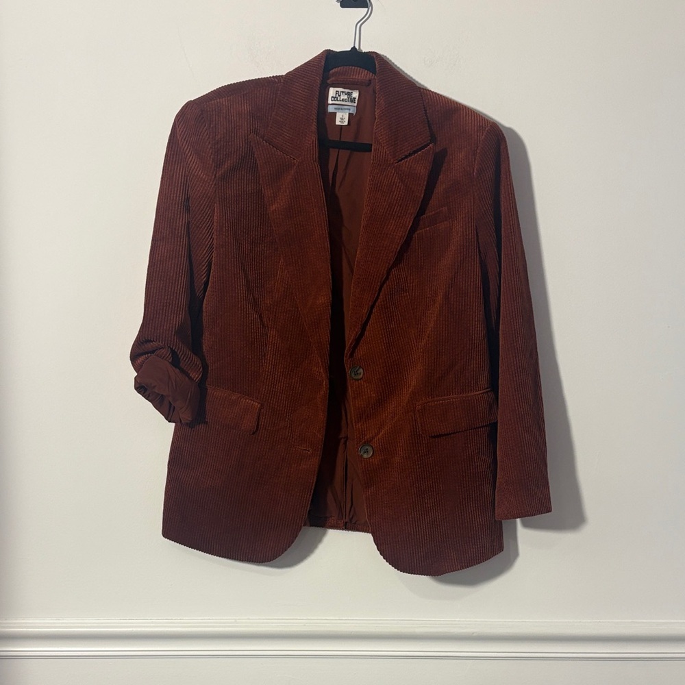 Corduroy Blazer Jacket in Rust - Women NWOT